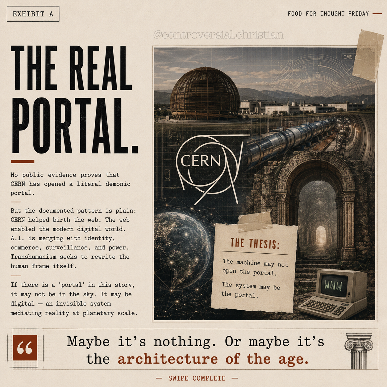 FOOD-FOR-THOUGHT | AI & CERN (Demonic Portals)