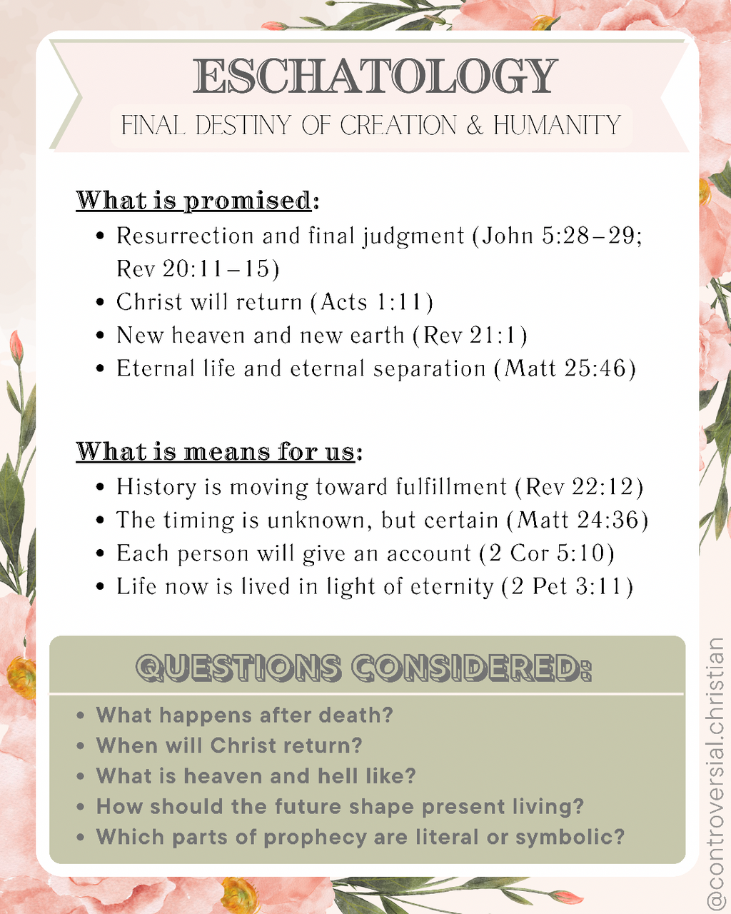 CHRISTIANITY 101 | Overview of Topics