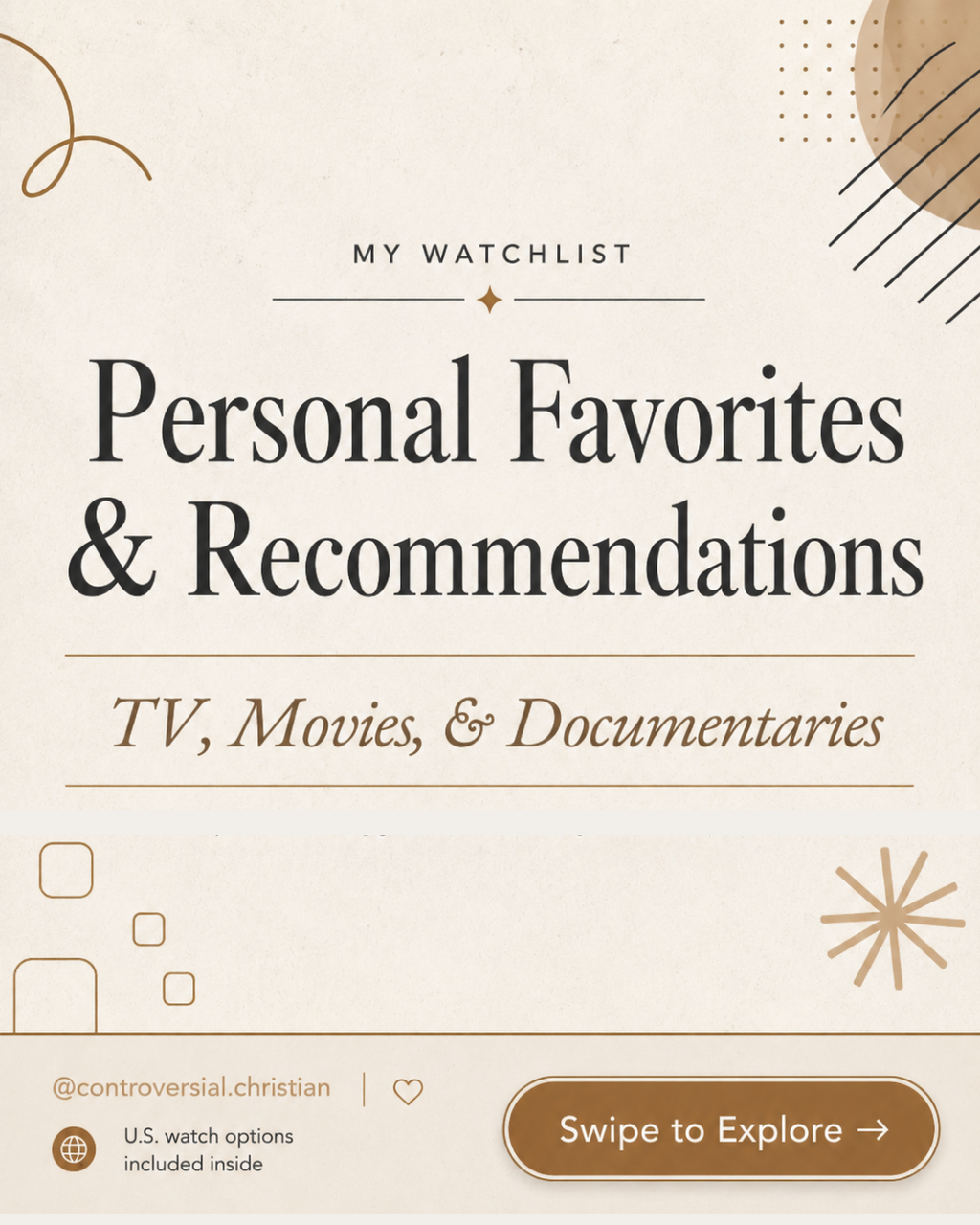 RECOMMENDATIONS | TV Shows, Movies & Documentaries