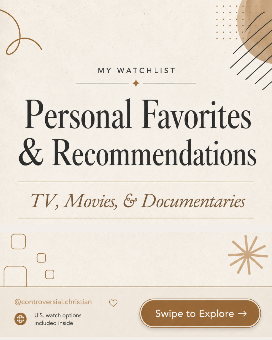 RECOMMENDATIONS | TV Shows, Movies & Documentaries